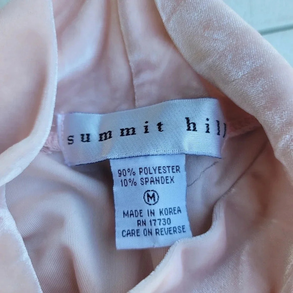 VTG Top Summit Hill Turtleneck Blush Pink Pullover Short Sleeve Mock Velvet Sz M - Picture 4 of 8